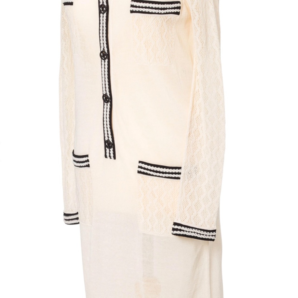 CHANEL Cream and Black Midi Dress